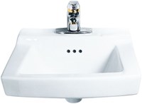 0124131020 American Standard Comrade White 3 Hole Wall Mount Bathroom Sink CAT111C,0124131,0124131020,0124,0124020,00255880999999,ASWHL,033056038109,