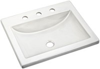 0643008020 American Standard Studio White 3 Hole Drop In Bathroom Sink ,