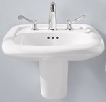 0954004EC020 American Standard Murro White 3 Hole Wall Mount Bathroom Sink ,0954.004EC.020,0954004EC020,0954000020,0954.000.020