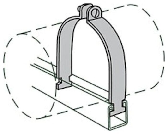 Anvil AS1100AS 4 in Electrogalvanized Steel Strut Pipe Clamp