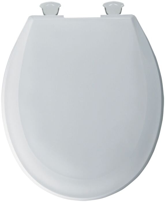 White Plastic Round Closed Front with Cover Toilet Seat 