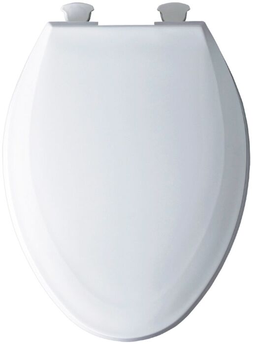 White Plastic Elongated Closed Front with Cover Toilet Seat 