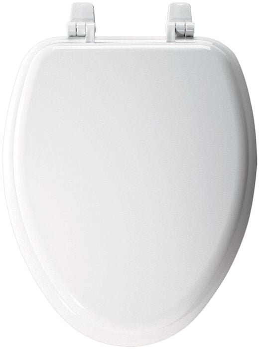 Top-Tite White Wood Elongated Closed Front with Cover Toilet Seat Elongated, Seat, Wood