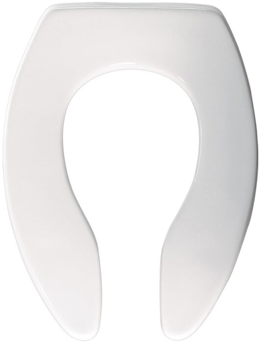 White Plastic Elongated Open Front without Cover Toilet Seat Elongated, Seat, Plastic