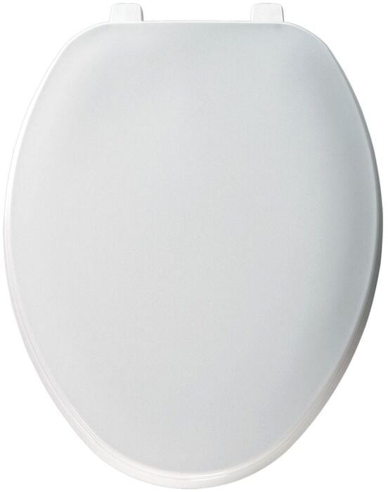 Top-Tite White Plastic Elongated Closed Front with Cover Toilet Seat Elongated, Seat, Plastic