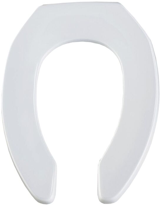 White Plastic Elongated Open Front without Cover Toilet Seat Elongated, Seat, Plastic