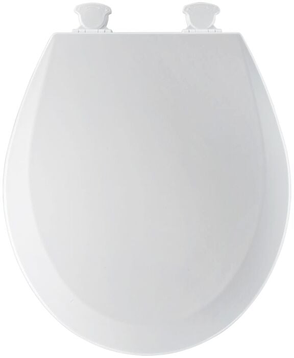 White Wood Round Closed Front with Cover Toilet Seat 