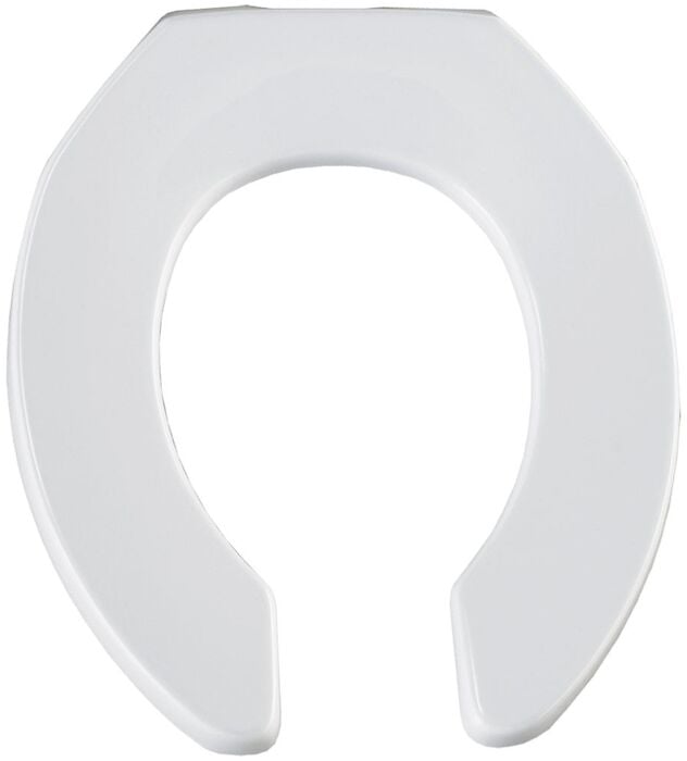 White Plastic Round Open Front without Cover Toilet Seat Round, Seat, Plastic