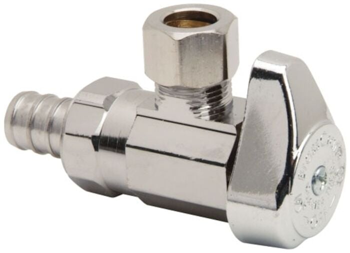 G2BRPX19X C  1/2 in X 3/8 in Chrome Plated Quarter Turn Angle Stop Angle Stop Valve