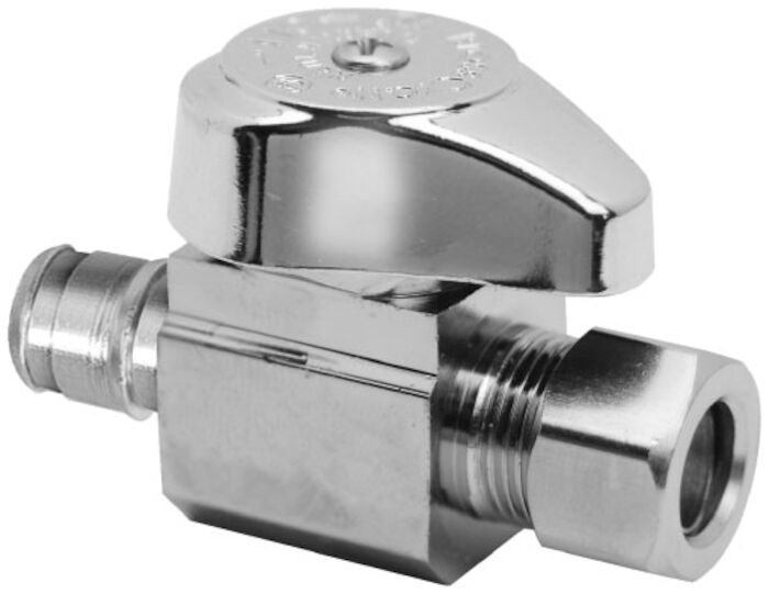 G2CEPX14X C  1/2 in X 3/8 in Chrome Plated Quarter Turn Straight Stop Straight Stop Valve