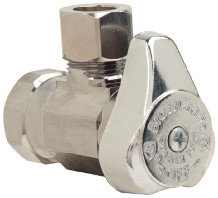 G2R15X C  3/8 in X 3/8 in Chrome Plated Quarter Turn Angle Stop Angle Stop Valve