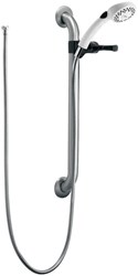 RPW124HDF Delta Stainless And White HDF Single-Setting Hand Shower W/ Grab Bar ,RPW124HDF,16043658,KEL