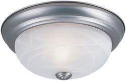1257S-PW-AL 2 Lt 11 in X 4.5 in Pewter/White Alabaster Glass Flush Mount ,DF1257SPWAL