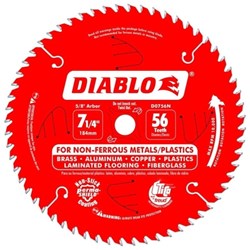 D0756N Diablo Tools 7-1/4 in Circular Saw Blade 56 Teeth ,