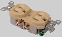 ED270-I Devco Duplex 125 Volts Ivory Electrical Receptacle ,