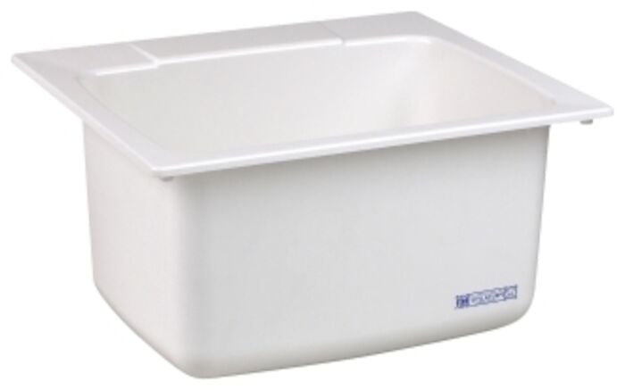 10C White 25 in X 22 in X 13.75 in Molded Fibergls Countertop Laundry Sink 