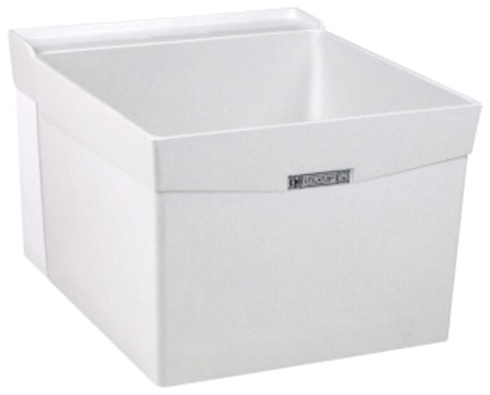 18W White 24 in X 20 in X 14.375 in Molded Fibergls Wall Laundry Sink 