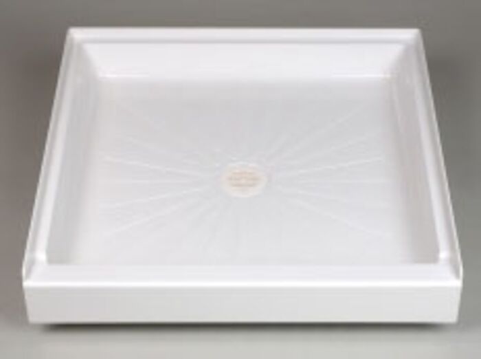 3636M Durabe White 36 in X 36 in Floor Mount Shower Be 