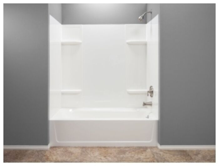 53WHT Durawall White 60 in X 30 in X 58 in Adhesive Shower Wall 