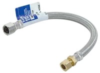 48035 Ez-Flo Steel-Flex 3/8 OD X 12 Nickel Plated Sink Supply Kit ,48035