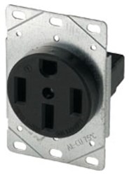 1258-SP Eaton Power/Single Flush Straight Blade 125/250 Volts Black Glass Reinforced Nylon Electrical Receptacle ,1258-SP,1258SP,279,279S00