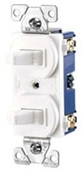 271W-BOX Cooper White 15 Amps 120/277 Volts (2) Single Pole Switch ,271W-BOX,LEV52242W