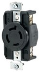 AHL1420R Eaton Single Locking 125/250 Volts Black Glass Filled Nylon Electrical Receptacle ,