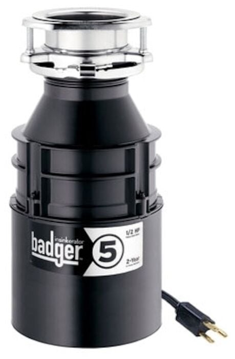 76037A  Badger 5 1/2 HP Disposer with Cord Badger, Badger 5, InSinkErator, Garbage Disposer, Garbage Disposal, Disposer, Disposal, Food Waste Disposer, 1/2 HP, 1/2 Horse Power