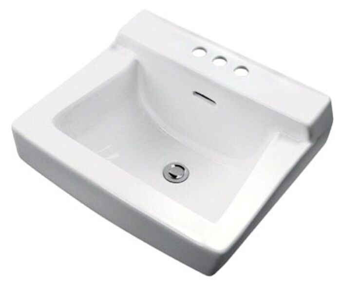 G0012314  Plymouth White 3 Hole Wall Mount Bathroom Sink 