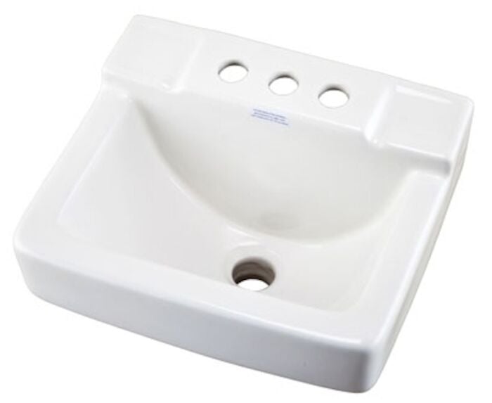 G0012354  West Point White 3 Hole Wall Mount Bathroom Sink 