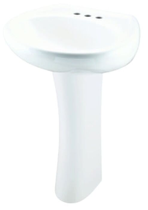 G0012504  White Maxwell 3 Hole 4 in Center Pedestal Sink 