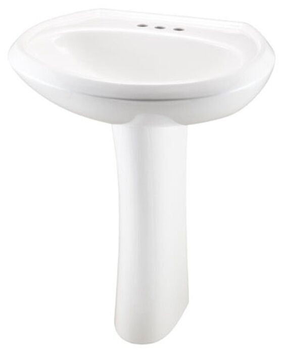 G0012514  White Maxwell 3 Hole 4 in Center Pedestal Sink 