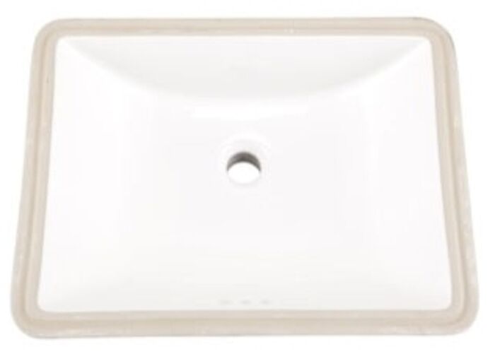 G0012765  Logan Square White No Hole Under Counter Bathroom Sink 