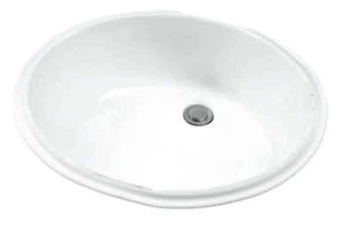 G0012780  Luxoval White No Hole Under Counter Bathroom Sink 