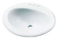 G0012844 Gerber Luxoval White 3 Hole Self-rimming Bathroom Sink 