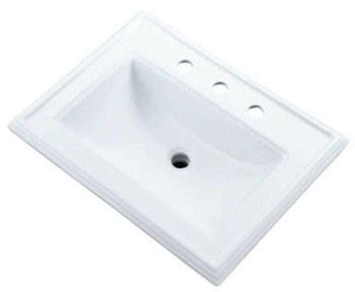 G0012879  Logan Square White 3 Hole Self-Rimming Bathroom Sink 