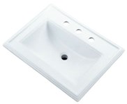 G0012879 Gerber Logan Square White 3 Hole Self-rimming Bathroom Sink 
