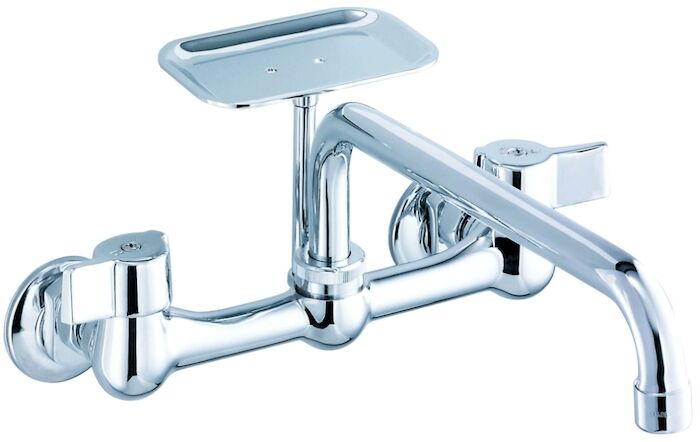 G0042691  Clsics ADA Polished Chrome Lead Free 8 in Centerset 2 Hole 2 Handle Kitchen Faucet No Spray 