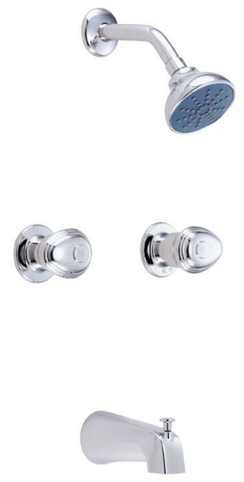 G0058400  Hardwater Polished Chrome ADA 2 Handle Tub & Shower Faucet 