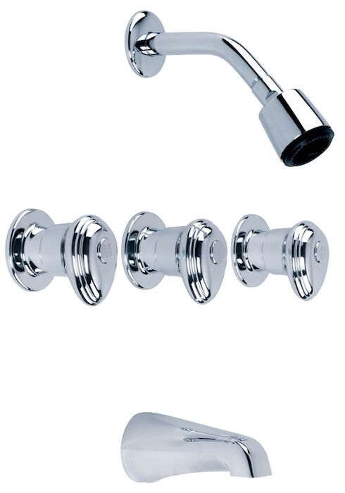 G0058500 Hardwater Polished Chrome ADA 3 Handle Tub & Shower Faucet