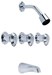Gerber Hardwater Three Handle Threaded Escutcheon Tub &amp;amp; Shower Fitting with IPS/Sweat Connections &amp;amp; Threaded Spout 1.75gpm Chrome - GERG0058500