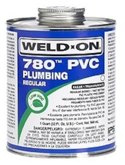 IPS CORP WeldOn 780™ 14001 RegularBodied FastSetting Low VOC PVC Solvent Cement, 1 qt Can
