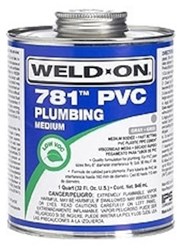Weld-On 781™ 14006 Medium-Bodied Fast-Setting Low VOC PVC Solvent Cement, 1 qt Can with Applicator Cap, Clear ,IM32,46801430
