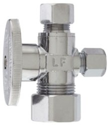 2903PCLF Keeney Manufacturing dp 5/8 in X 3/8 in X 3/8 in Polished Chrome Quarter Turn Stop ,KAS,EAS,2903PFLF