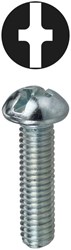 632PS Phillips/Slotted Round Head #6-32 TPI Steel Machine Screw ,
