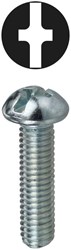 RMC141 1 in Phillips/Slotted Round Head 1/4 in-20 TPI Steel Machine Screw ,