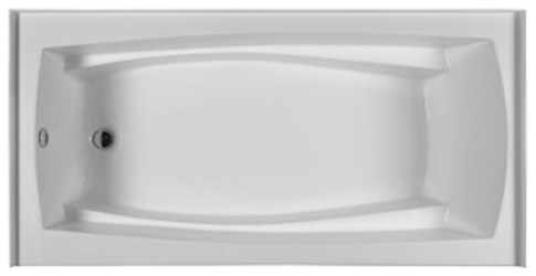 MBSIS7236-WH-RH MTI 72 in X 36 in White Right Hand Drain integral Skirted Soaker W/Integral Tile Flange-Basics ,