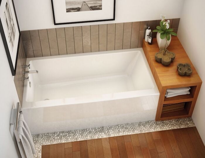 105705-L-000-001 Rubix 59.75 in X 32 in Alcove Bathtub With Left Dra in White 