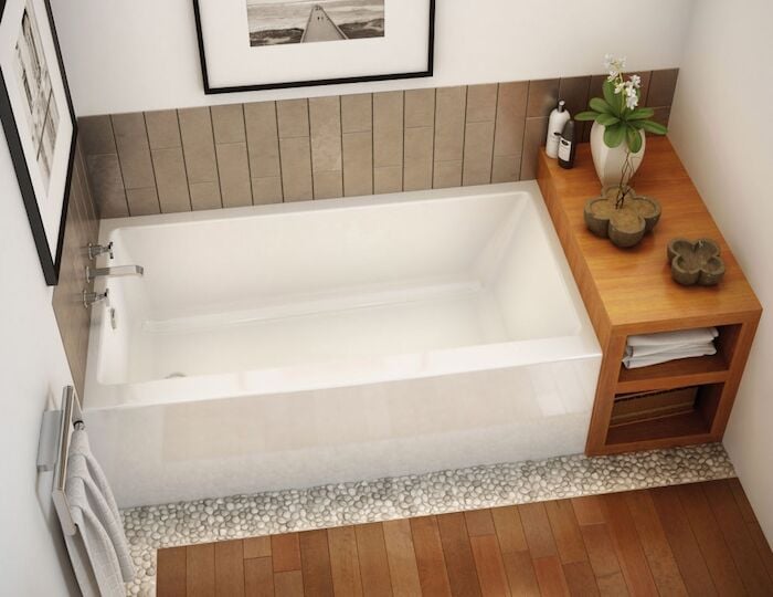 105815-L-000-001 Rubix 59.75 in X 30 in Alcove Bathtub With Left Dra in White 