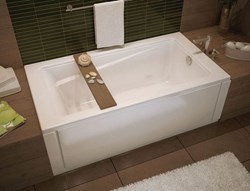 106170-000-001 Exhibit 59.875 in X 36 in Drop-In Bathtub With End Dra in White ,